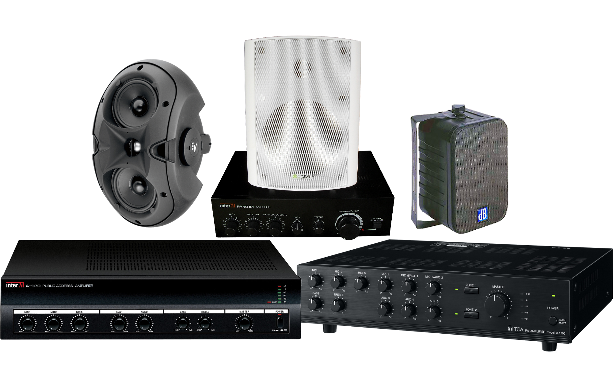 InterM 100V Förstärkare Grape Audio Högtalare